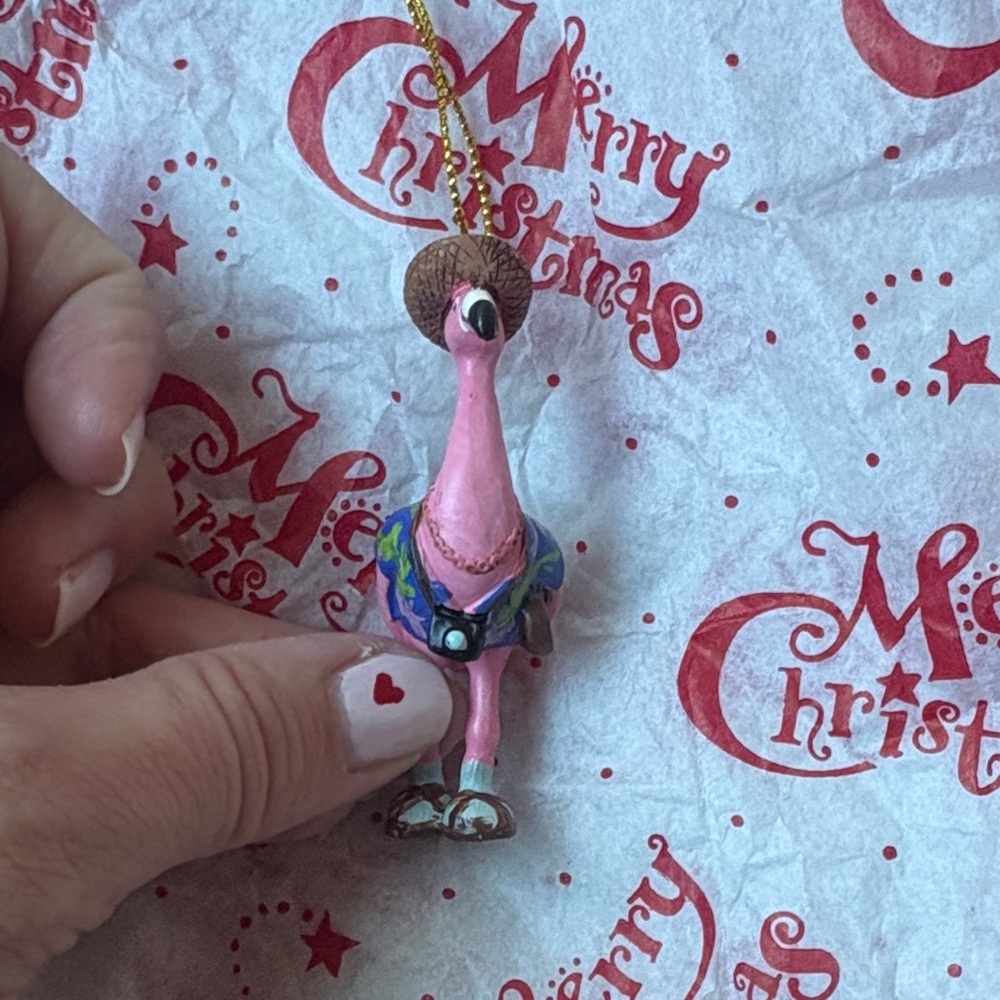 Flamingo tourist ornament